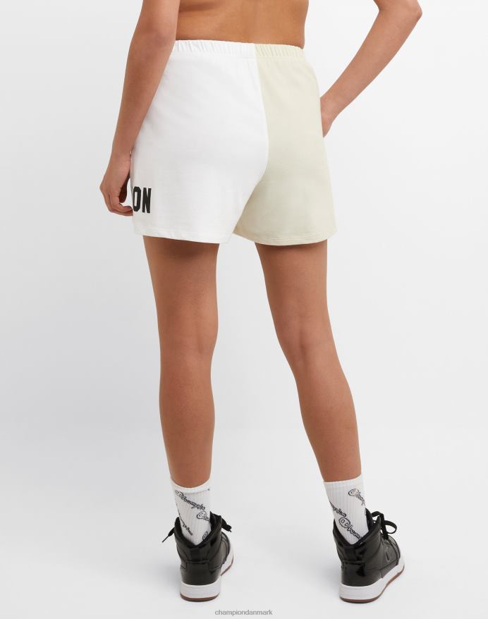 Champion højtaljede shorts tofarvet 5 V6J661442 frisk solbrun/hvid