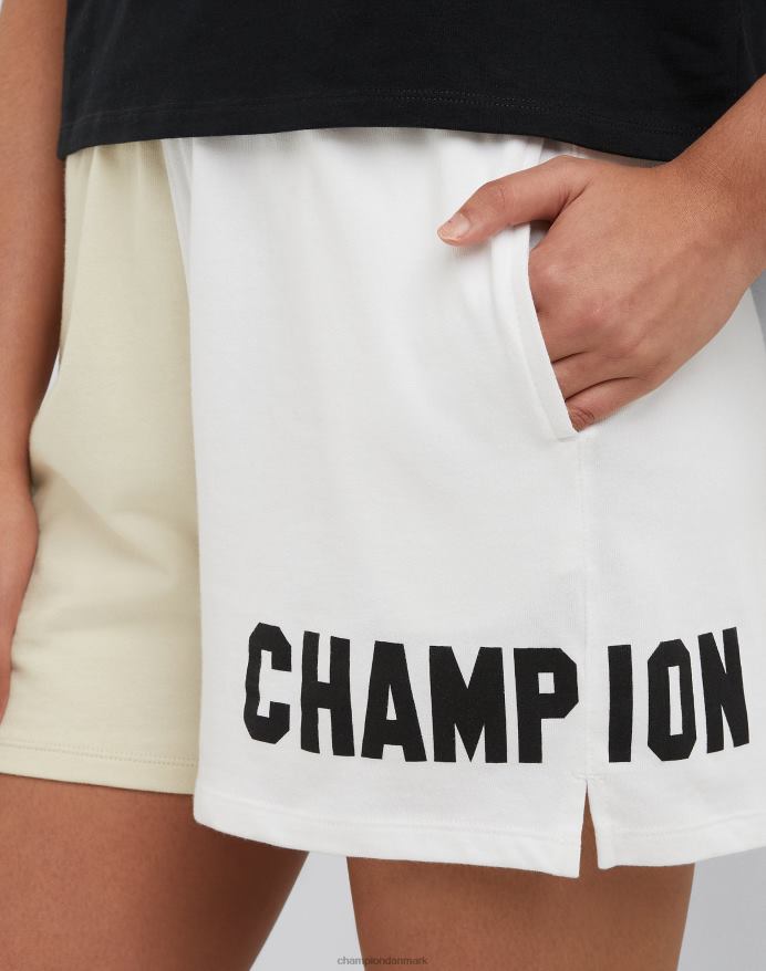 Champion højtaljede shorts tofarvet 5 V6J661442 frisk solbrun/hvid