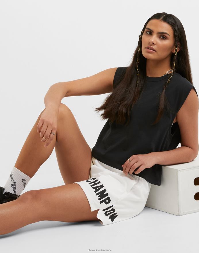 Champion højtaljede shorts tofarvet 5 V6J661442 frisk solbrun/hvid