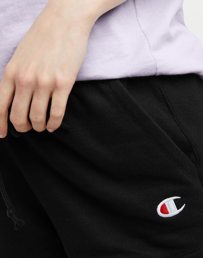 Champion omvendt vævede shorts c logo 3 V6J661508 sort