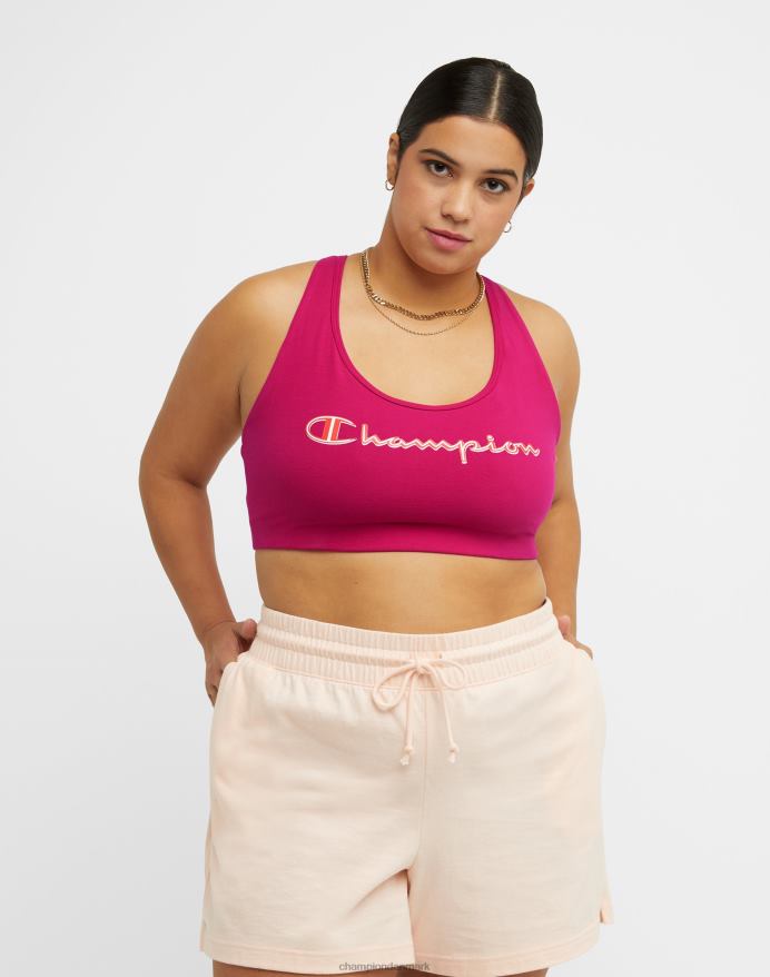 Champion autentisk sports-bh inline script (plus størrelse) V6J661173 strawberry rouge