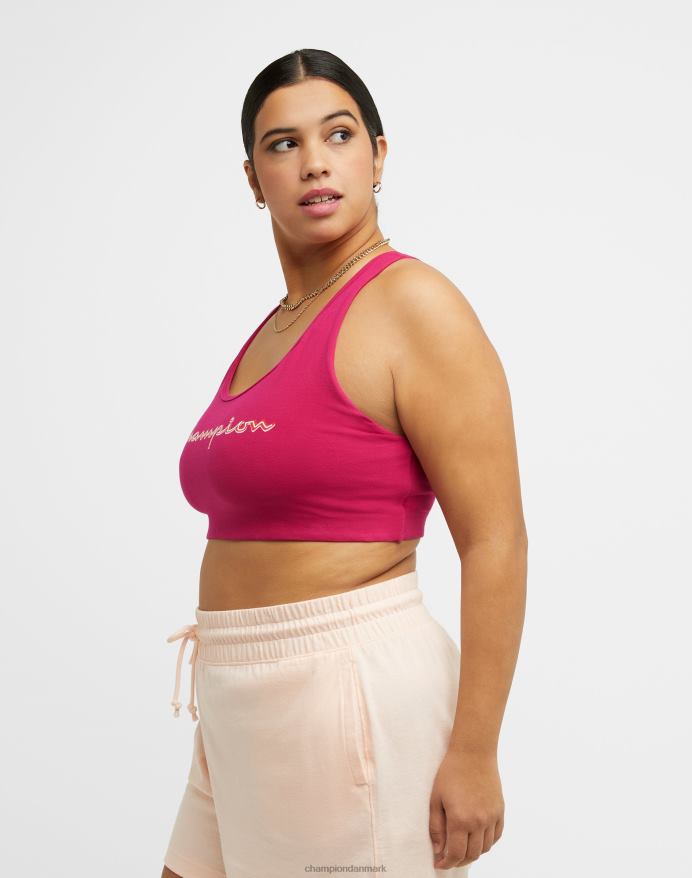Champion autentisk sports-bh inline script (plus størrelse) V6J661173 strawberry rouge
