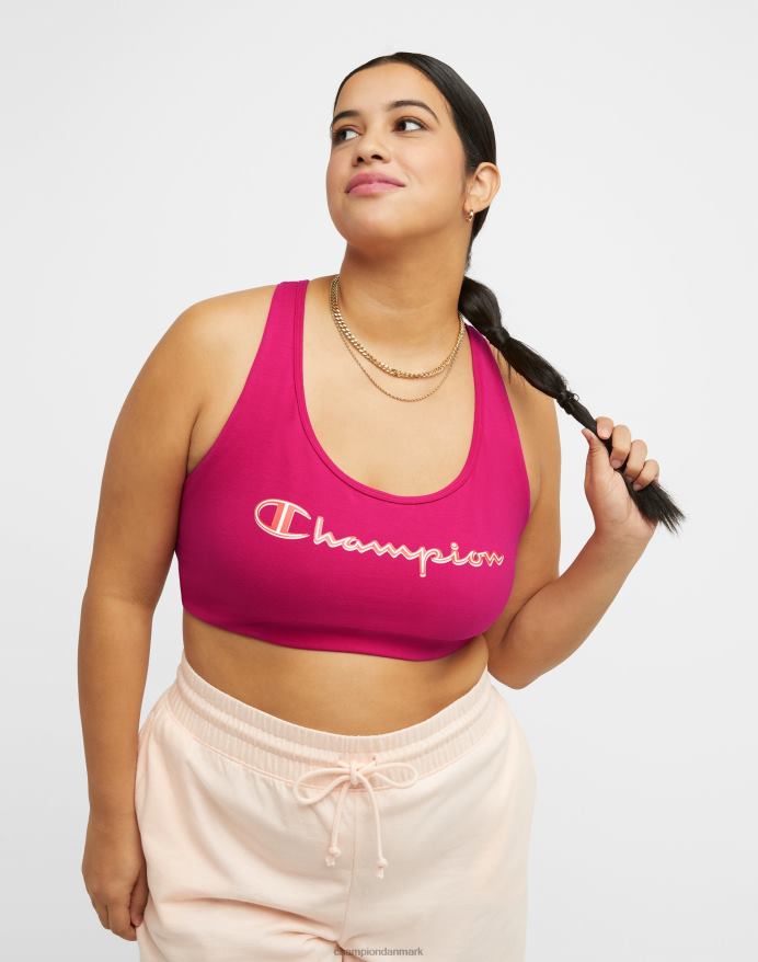 Champion autentisk sports-bh inline script (plus størrelse) V6J661173 strawberry rouge