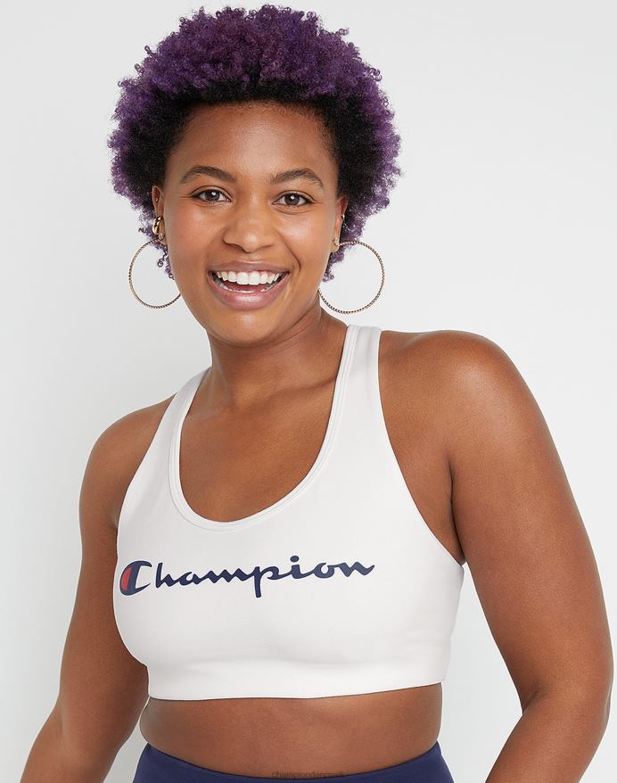 Champion autentisk sports-bh klassisk script V6J661258 hvid