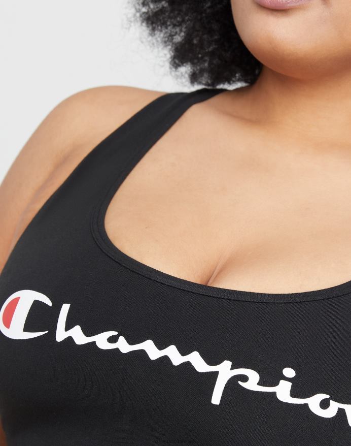 Champion autentisk sports-bh klassisk script (plus størrelse) V6J661251 sort