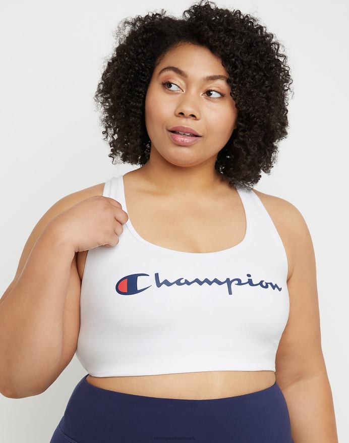 Champion autentisk sports-bh klassisk script (plus størrelse) V6J661252 hvid