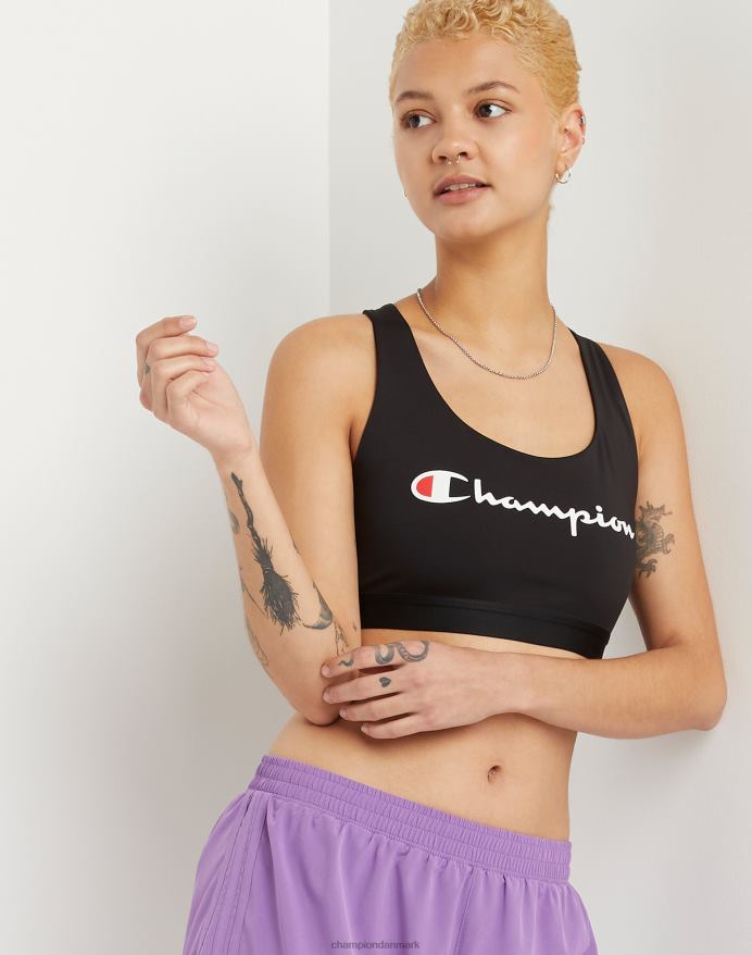 Champion den absolutte sports-bh to-farve script logo V6J661222 sort