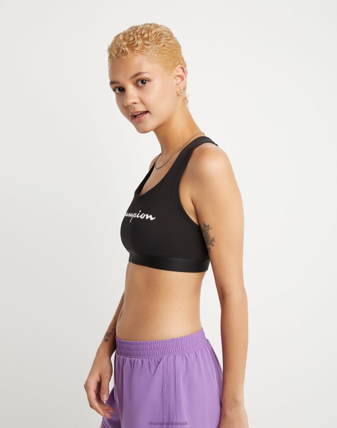 Champion den absolutte sports-bh to-farve script logo V6J661222 sort
