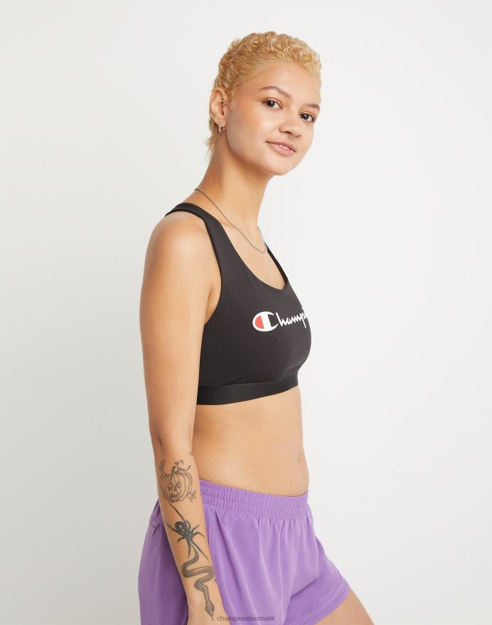 Champion den absolutte sports-bh to-farve script logo V6J661222 sort