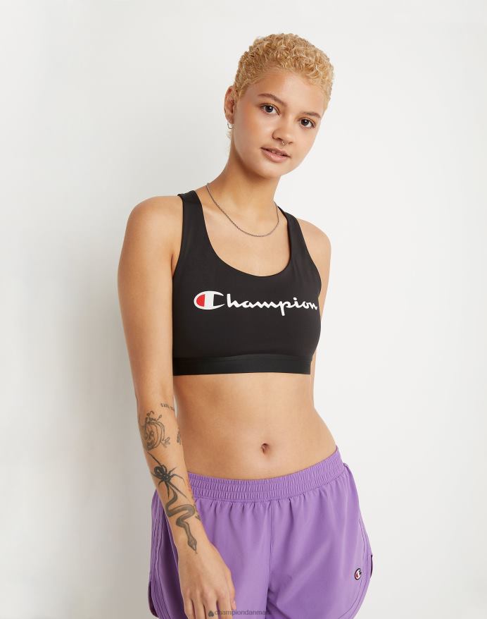 Champion den absolutte sports-bh to-farve script logo V6J661222 sort