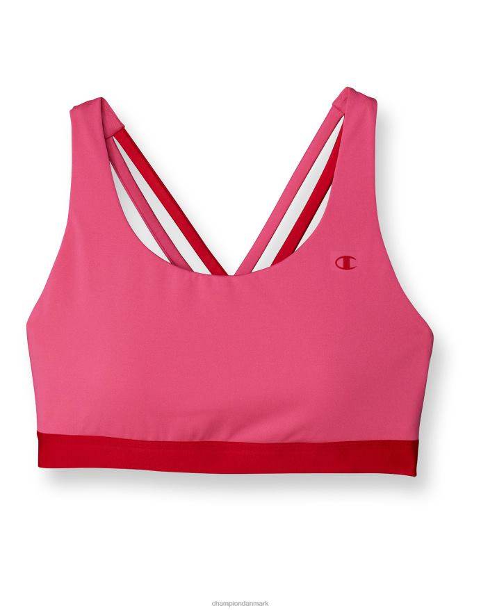 Champion den absolutte strappy sports-bh V6J661244 wow pink/glad rød