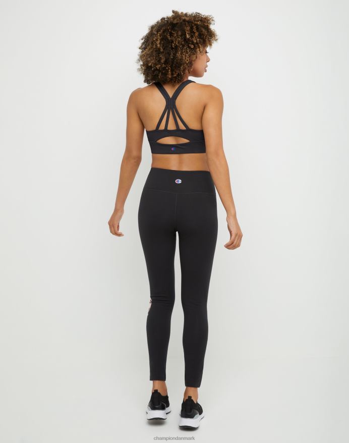 Champion det autentiske sports-bh-skrift med stropper og foliestjernelogo V6J661218 sort