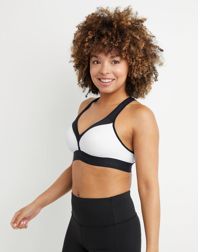 Champion det kurvede sports-bh c-logo V6J661255 hvid sort