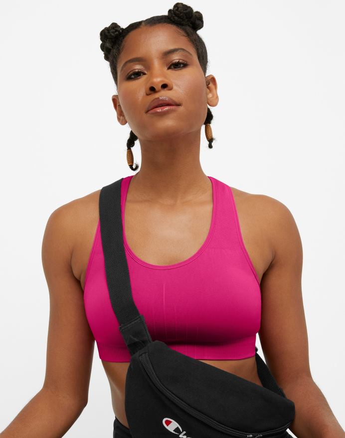 Champion infinity racerback sports-bh strikket c-logo V6J661205 fantastisk fuchsia