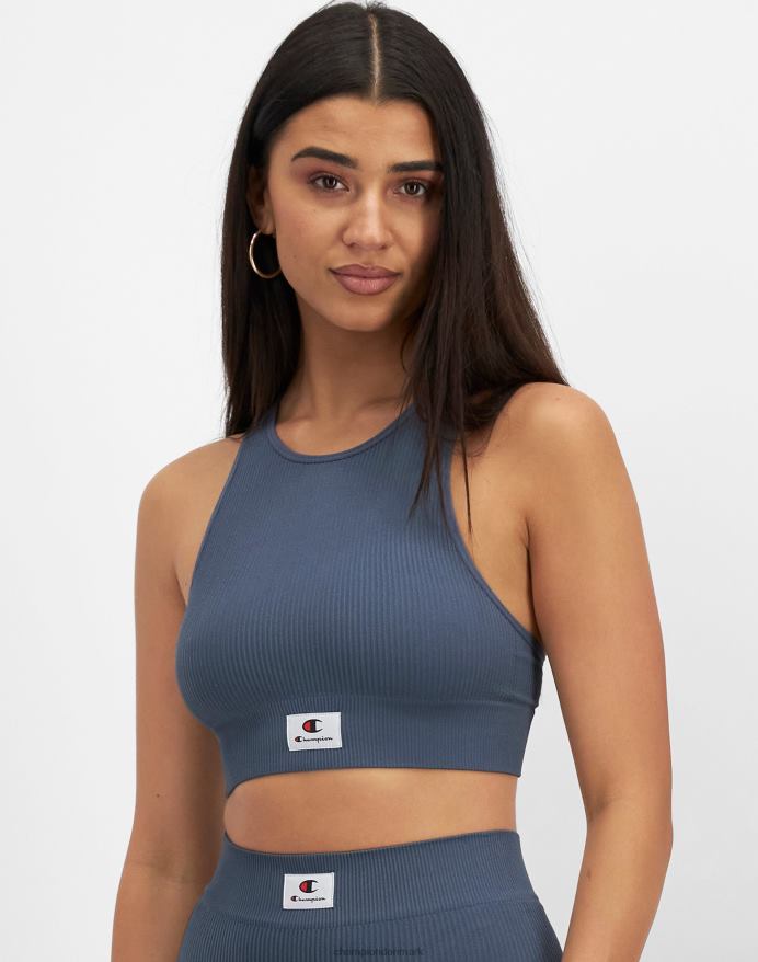Champion sømløs ribbet racerback crop top V6J661175 trekking grå