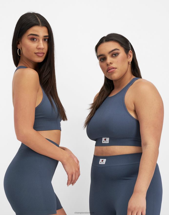 Champion sømløs ribbet racerback crop top V6J661175 trekking grå