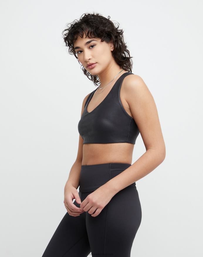 Champion soft touch let sports-bh effekt i imiteret læder V6J661219 sort
