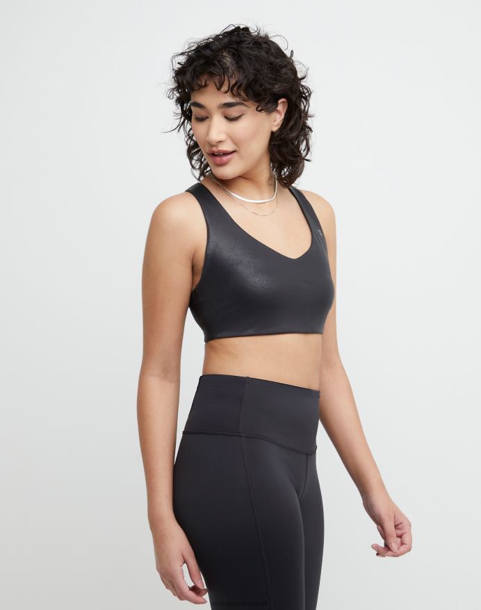 Champion soft touch let sports-bh effekt i imiteret læder V6J661219 sort