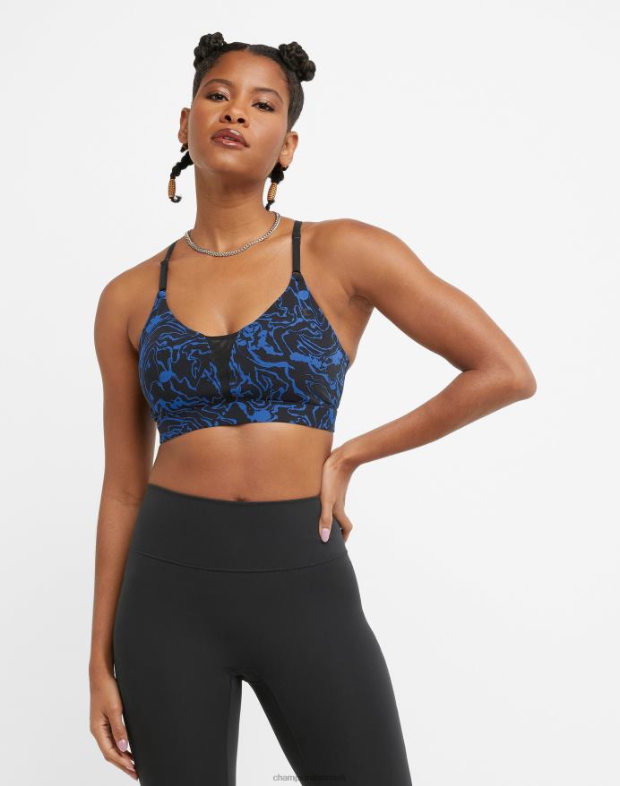 Champion soft touch sports bh print c logo V6J661200 marmorbølge sort