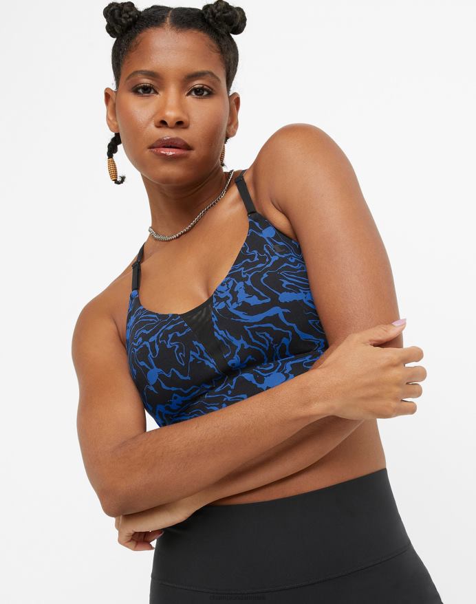 Champion soft touch sports bh print c logo V6J661200 marmorbølge sort