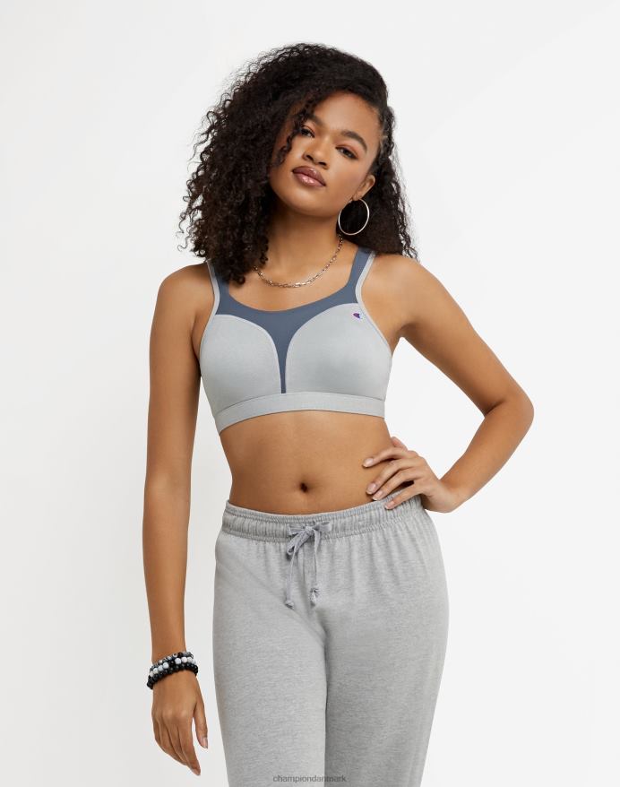 Champion spot comfort fuld støtte bh c logo V6J661188 oxford lyng/mellemgrå