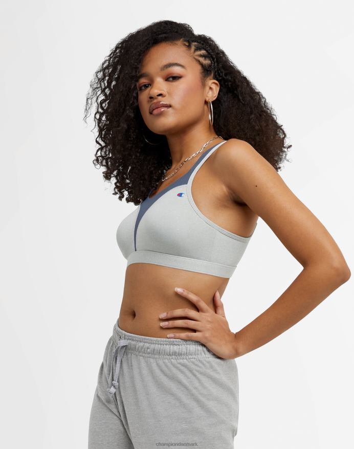 Champion spot comfort fuld støtte bh c logo V6J661188 oxford lyng/mellemgrå
