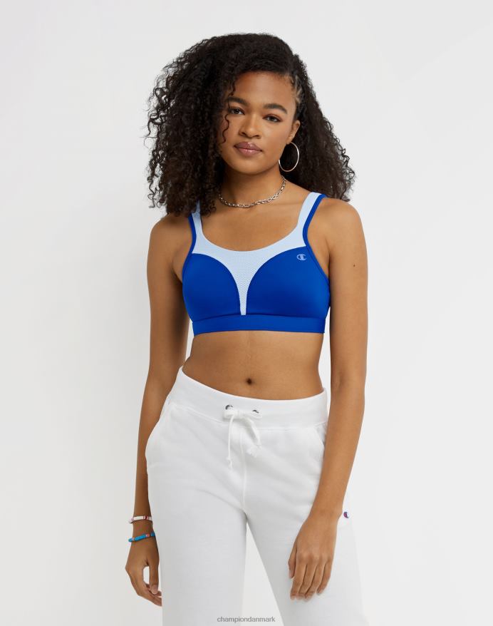 Champion spot comfort fuld støtte bh c logo V6J661190 surf på nettet/havfronten blå