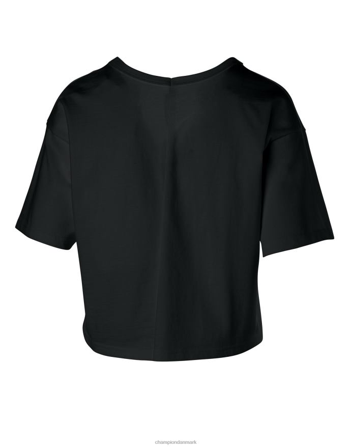 Champion Heritage cropped t-shirt c logo V6J662043 sort