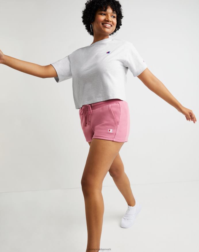 Champion Heritage cropped t-shirt c logo V6J662045 sølvgrå