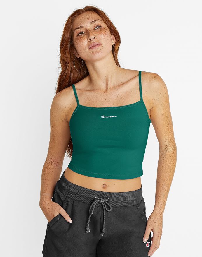 Champion dagligdags beskåret cami script V6J661392 everglade grøn