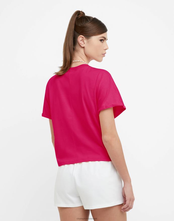 Champion forreste slips t-shirt klassisk script V6J661342 strawberry rouge