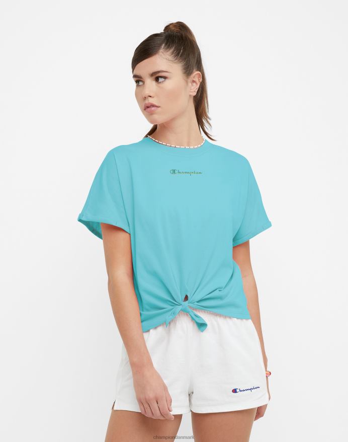 Champion forreste slips t-shirt klassisk script V6J661343 lys himmelblå
