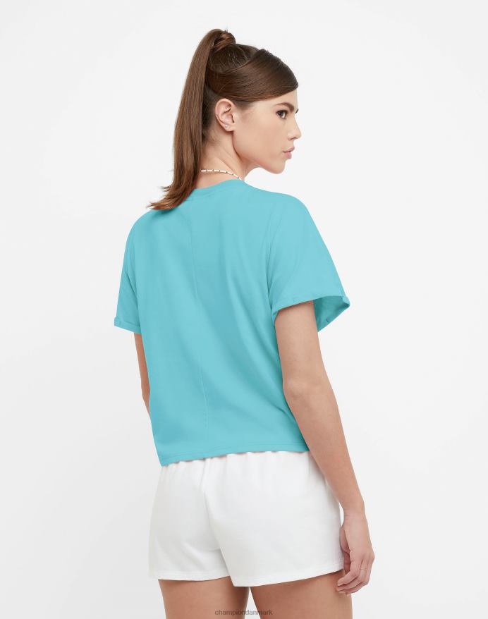 Champion forreste slips t-shirt klassisk script V6J661343 lys himmelblå