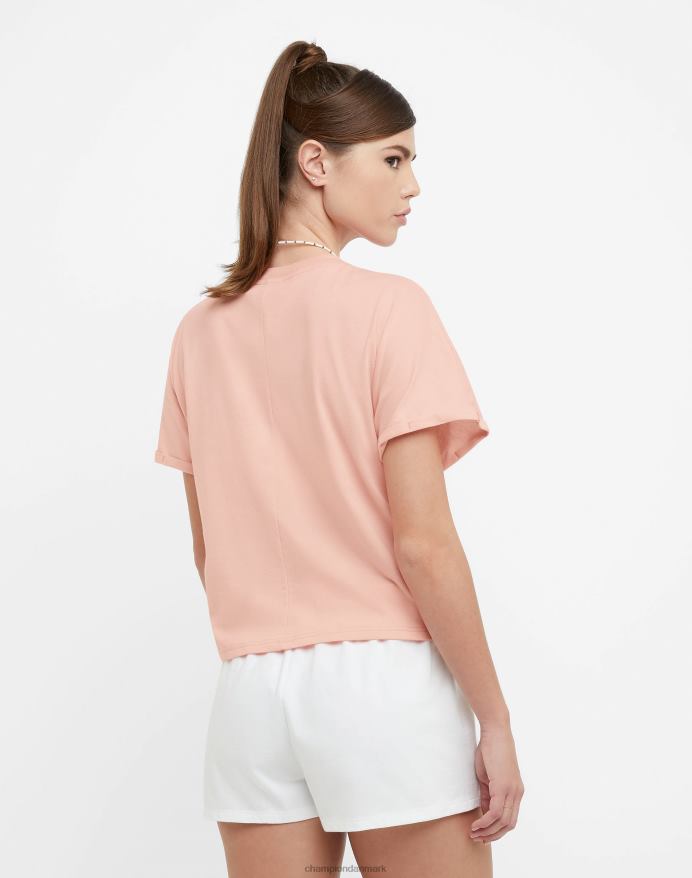 Champion forreste slips t-shirt klassisk script V6J661344 bleg blush pink
