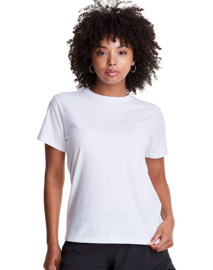 Champion klassisk T-shirt broderet c-logo V6J662048 hvid
