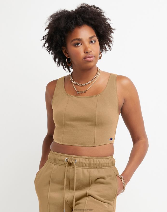 Champion klassisk fleece korset top V6J661397 quarry tan