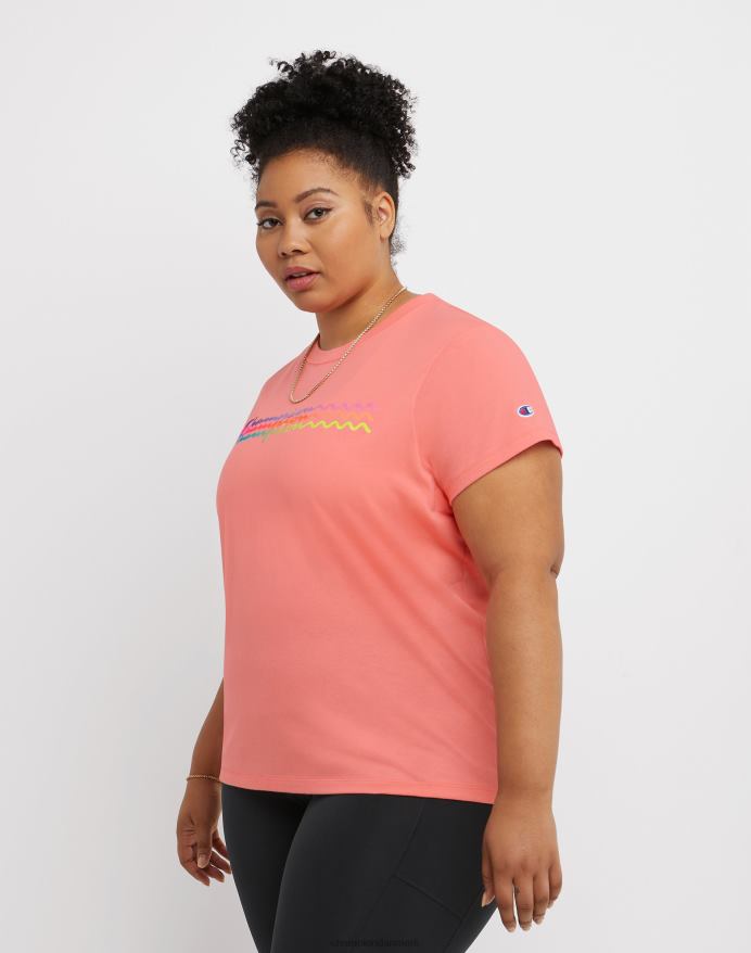 Champion klassisk grafisk t-shirt ombre wave logo (plus størrelse) V6J661353 sukker fersken