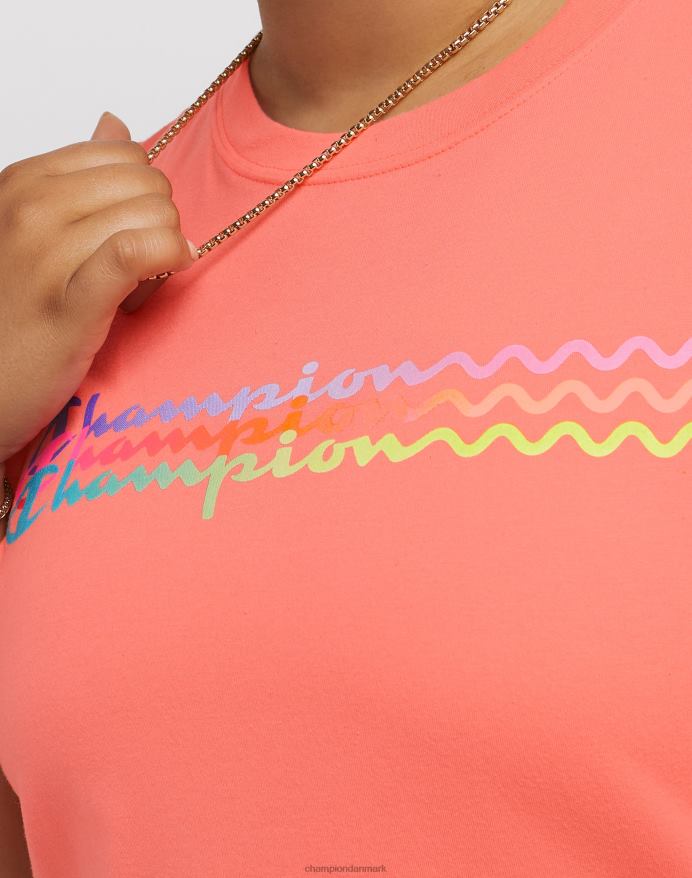 Champion klassisk grafisk t-shirt ombre wave logo (plus størrelse) V6J661353 sukker fersken