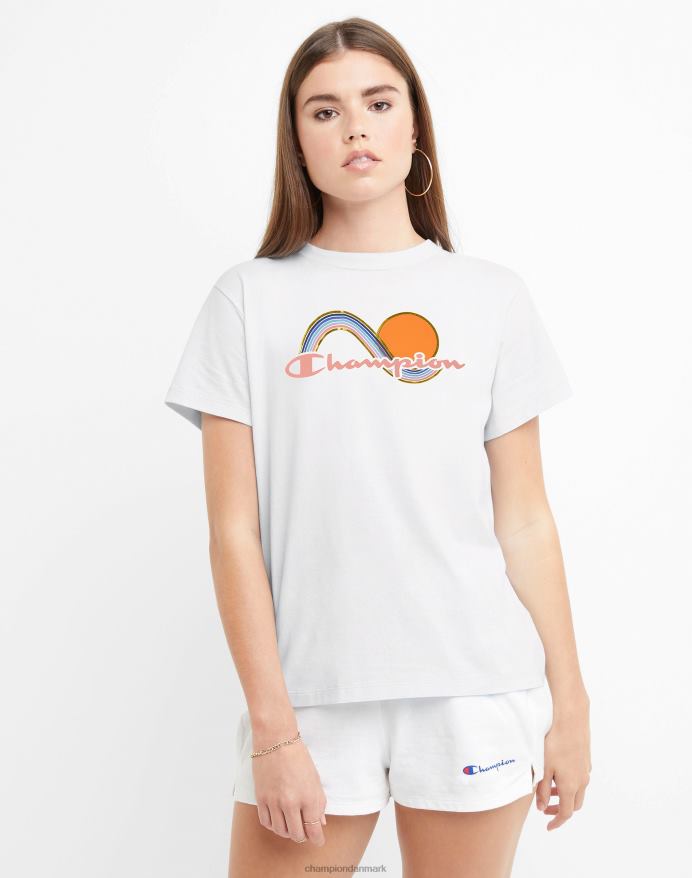 Champion klassisk grafisk tee script folie solbølge V6J661369 hvid