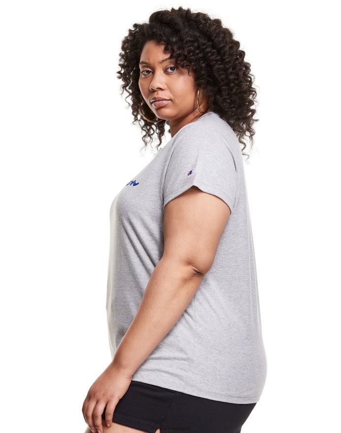 Champion klassisk grafisk tee script logo (plus størrelse) V6J661384 oxford grå