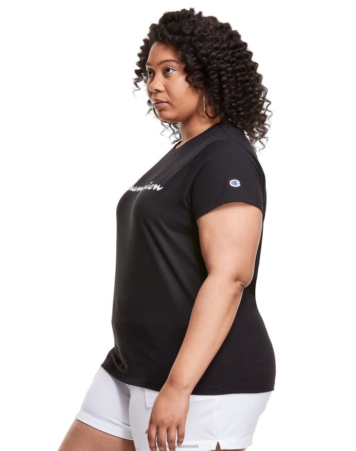Champion klassisk grafisk tee script logo (plus størrelse) V6J661385 sort
