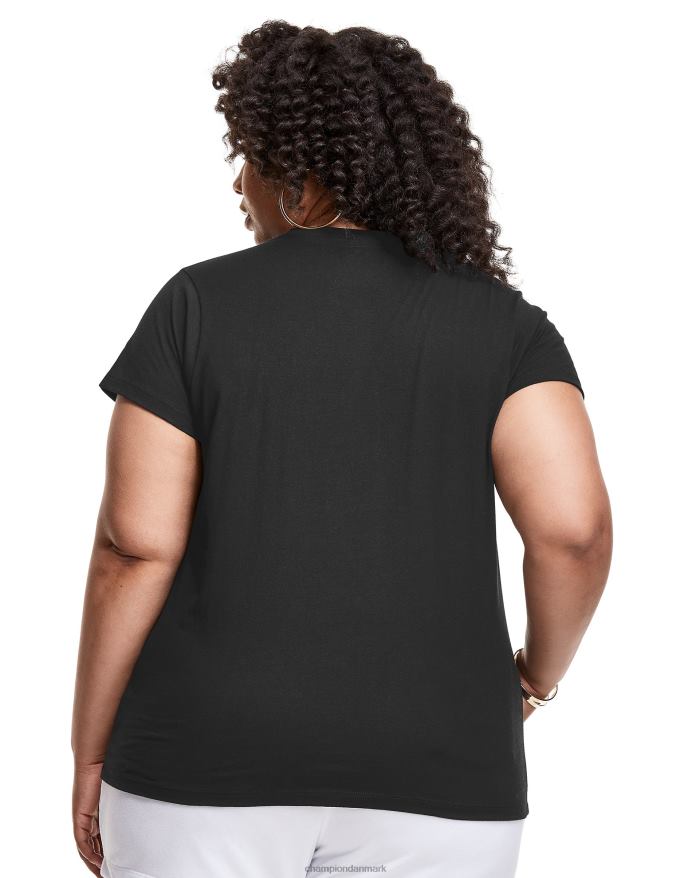 Champion klassisk grafisk tee script logo (plus størrelse) V6J661385 sort