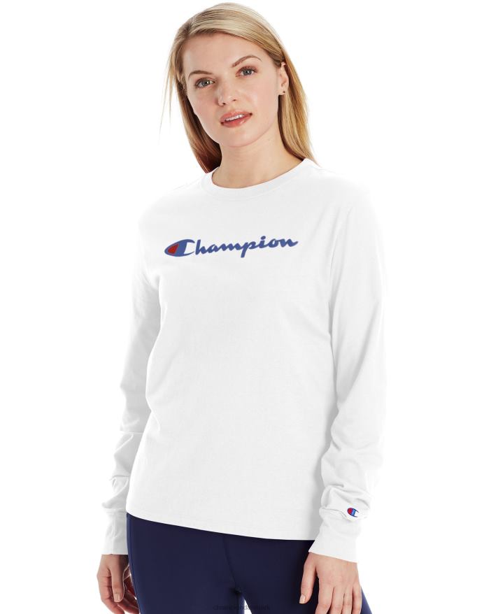 Champion klassisk langærmet t-shirt script logo V6J662068 hvid