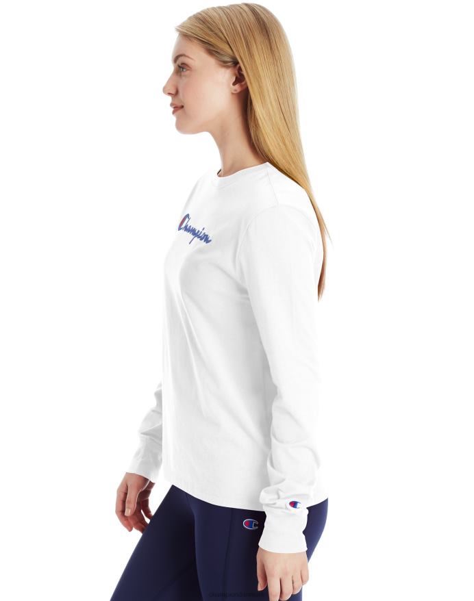 Champion klassisk langærmet t-shirt script logo V6J662068 hvid