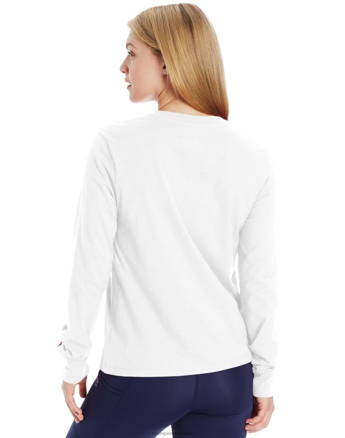 Champion klassisk langærmet t-shirt script logo V6J662068 hvid
