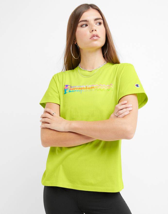 Champion klassisk t-shirt ombre wave V6J661348 limeade