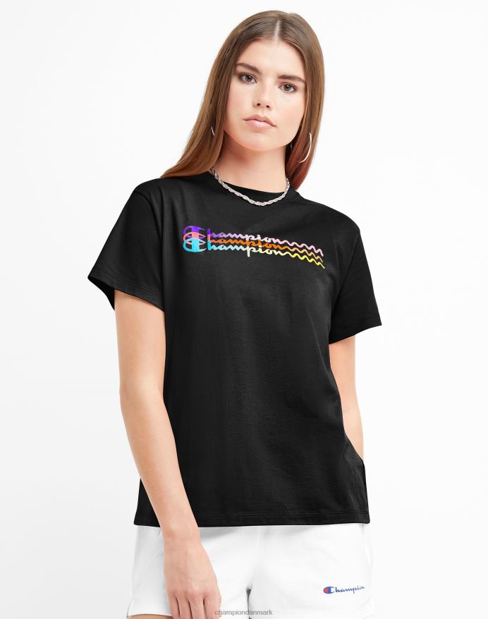 Champion klassisk t-shirt ombre wave V6J661350 sort