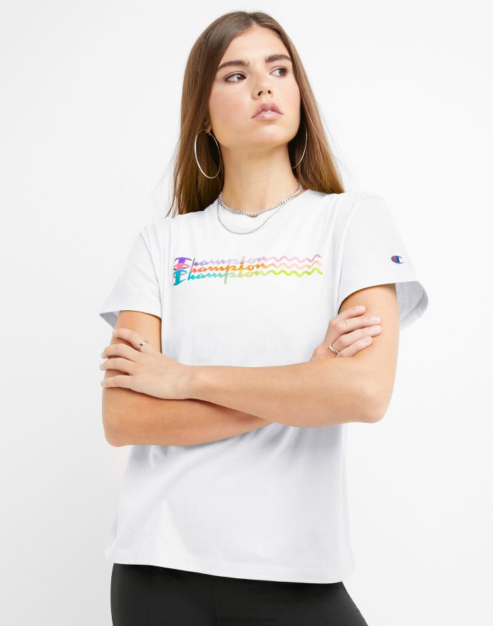 Champion klassisk t-shirt ombre wave V6J661351 hvid