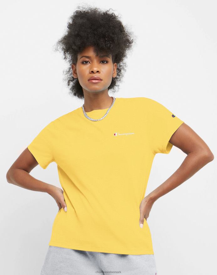 Champion klassisk t-shirt script logo V6J662058 gul sten