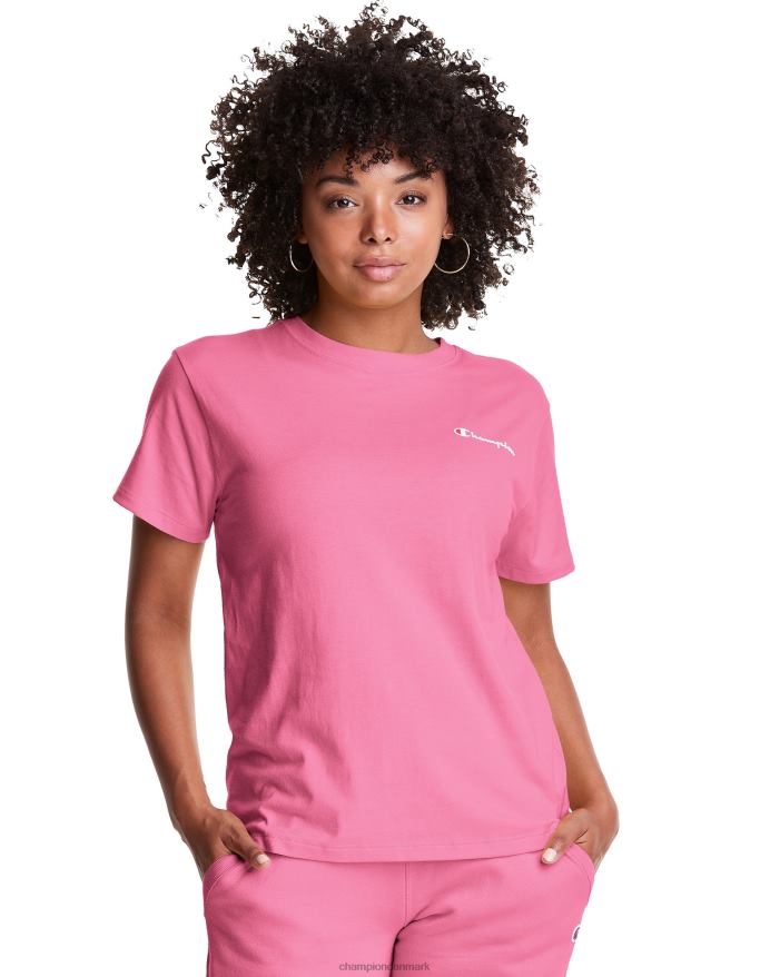 Champion klassisk t-shirt script logo V6J662060 lyserødt bånd